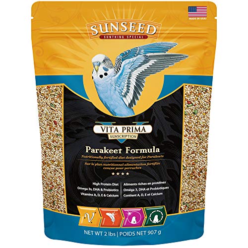 Sunseed 36040 Vita Prima Sunscription Parakeet Food - High-Variety Formula - 2 LBS