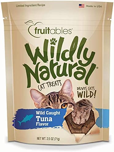 Fruitables Wildly Natural Wild Caught Tuna, Chicken, and Salmon Flavor Cat Treats Variety Pack, 2.5 Ounces Per Pack
