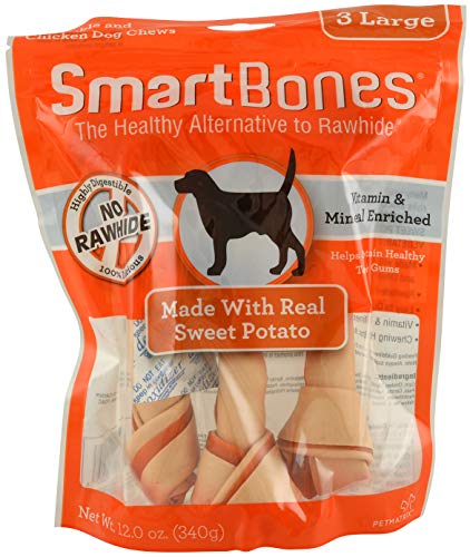 SmartBones Rawhide Free Dog Bones, Large 3 pk