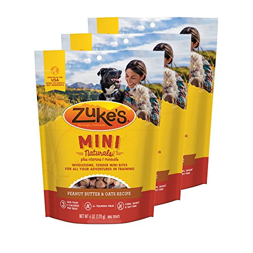 Zuke's Mini Naturals Dog Treats Peanut Butter and Oats 6 oz 3 Pack