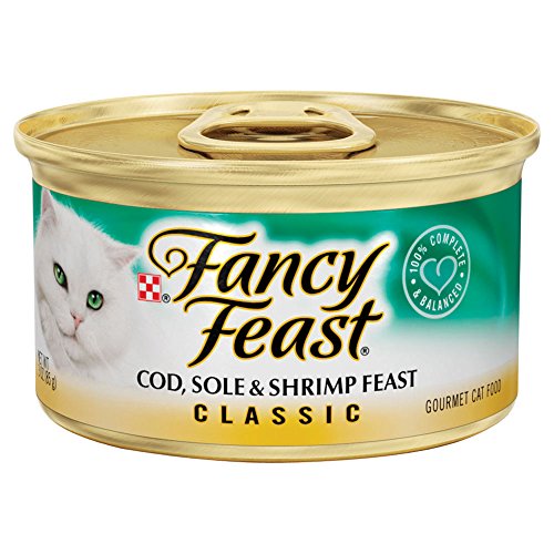 Fancy Feast Classic Cod, Sole & Shrimp Feast Cat Food, 3 oz, 12 Cans