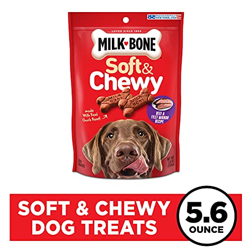 Milk-Bone Soft & Chewy Beef & Filet Mignon Recipe Dog Snacks, 5.6-Ounces