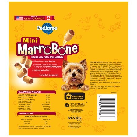 PEDIGREE MARROBONE Real Beef Flavor Toy/Small Snacks for Dogs 15 Ounces (2 Pack)