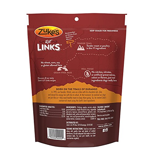 Zuke's Lil' Links Grain Free Sausage Links for Dogs 3 Flavor Variety Bundle, 1 Each: Chicken & Apple, Pork & Apple, Duck & Apple (6 Ounces)