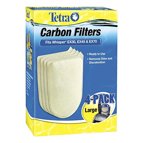 Tetra Carbon Filters Large 4 PK Fits Whisper EX30 EX45 EX70 Cartridge LG Filter