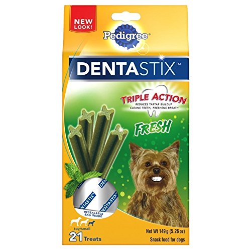 Pedigree Fresh Dentastix 21 Mini Treats Small/Toy Dogs, 5.26 Oz (Pack Of 2) Packaging May Vary