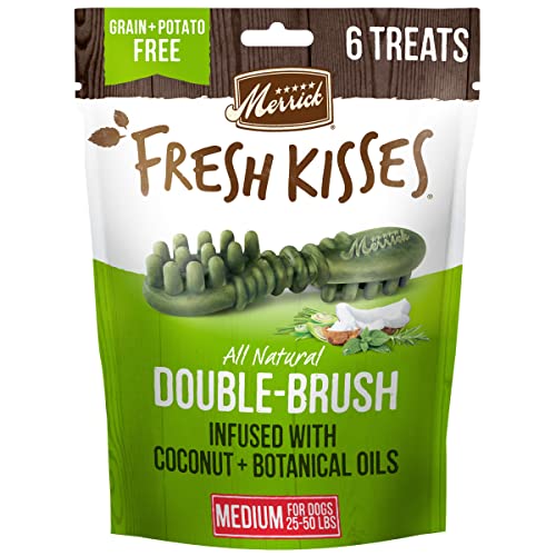 Merrick Fresh Kisses Oral Care Dental Dog Treats for Dogs Extra Small Dogs 5-15 lbs