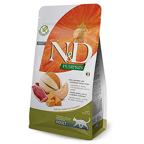 Farmina N&D, Pumpkin Duck Pumpkin and Cantaloupe Melon Recipe Adult Dry Cat Food, 3.3lb