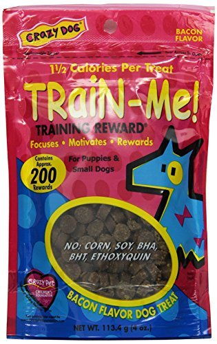 Crazy Dog Train-Me! Training Reward Mini Dog Treats, Bacon Mini - 2 Pack