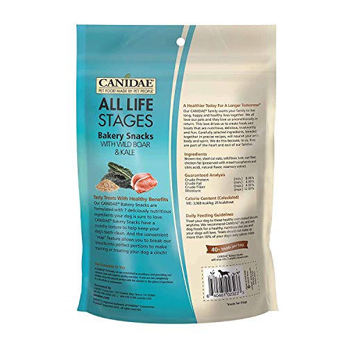 CANIDAE 3 Pack of All Life Stages Bakery Snacks, 14 Ounces Each, with Wild Boar and Kale, for Dogs