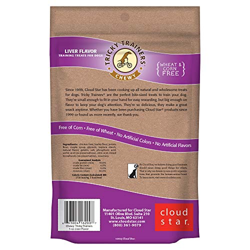 Cloud Star Chewy Liver Tricky Trainers Dog Treats for Training, 5 oz Bag