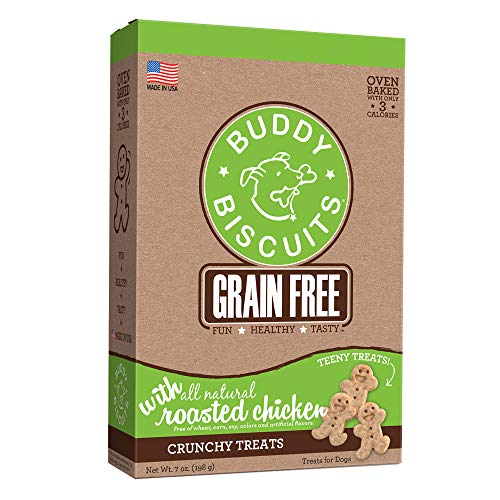 Buddy Biscuits, Grain Free Oven Baked Crunchy & Teeny Treats for Small or Toy Breed Dogs, Baked in USA