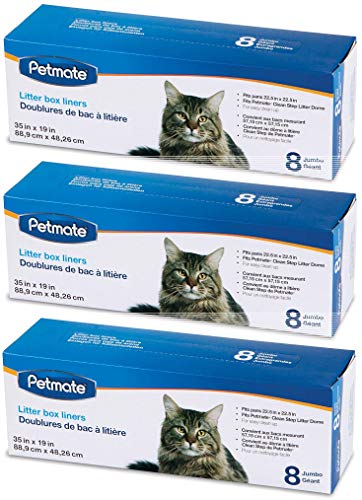 Petmate 24 Pack of Booda Dome Clean Step Cat Box Liners Jumbo, 3 Boxes Each Containing 8 Liners