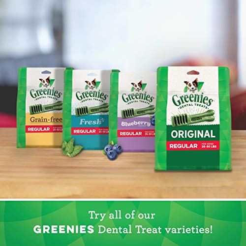 GREENIES Aging Care TEENIE Natural Dog Dental Care Chews Oral Health Dog Treats, 27 oz. Pack (96 Treats)