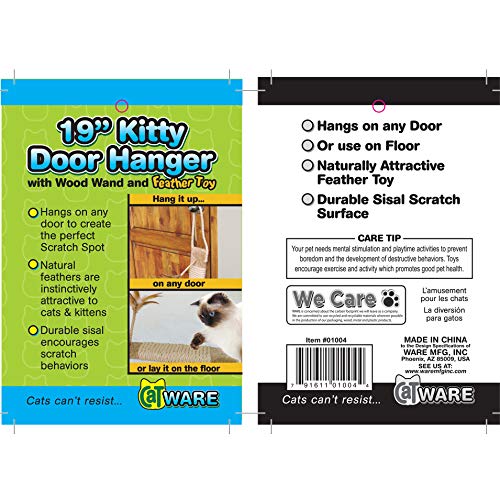 Ware Manufacturing Carpeted Kitty Scratch Surface Door Hanger Post, 19-Inch