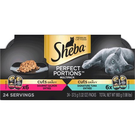 Sheba Perfect Portions Cuts in Gravy Multipack Salmon & Tuna Wet Cat Food 2.6 oz.