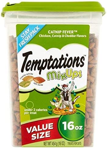 TEMPTATIONS MixUps Cat Treats (Chicken, Catnip, Cheddar, 16 oz. -Pack of 3)