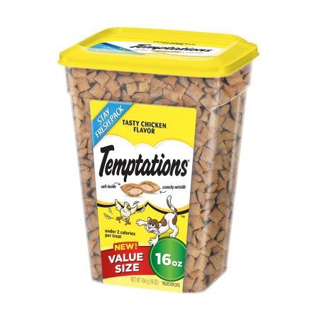 2 Pack of TEMPTATIONS Classic Treats for Cats Tasty Chicken Flavor 16 Ounces