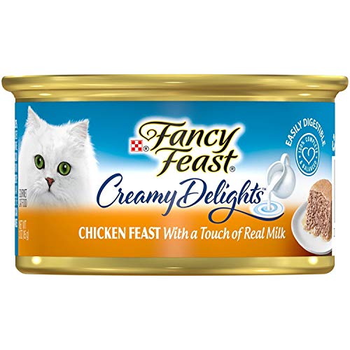 Fancy Feast Purina Creamy Delights Chicken Feast with A Touch of Real Milk(12-CANS) (3 OZ Each)