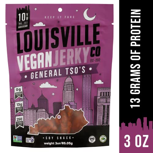 LOUISVILLE VEGAN JERKY General Tso's Jerky, 3 OZ