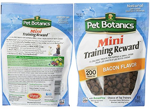 Pet Botanics Mini Training Rewards for Dogs 3 Flavor Variety Bundle: (1) Bacon, (1) Chicken and (1) Beef, 4 Oz Ea (200 Count per Bag, 3 Bags Total)