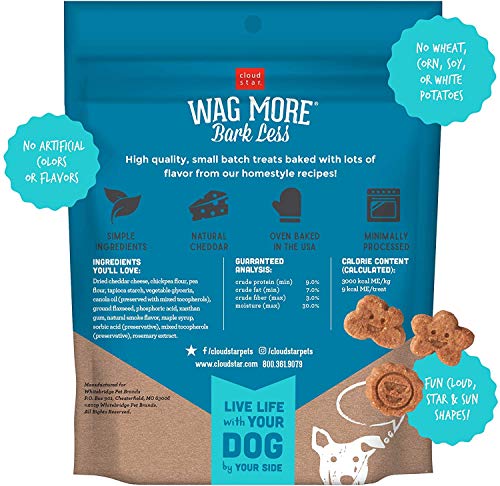 Cloud Star 3 Pack of Wag More Bark Less Soft Chews Dog Treats, 5 Ounces Each, with Smooth Aged Cheddar