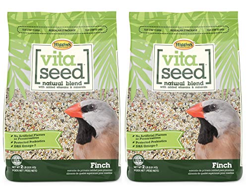 Higgins 2 Pack of Vita Seed Natural Blend Finch Food, 2 Pounds Each