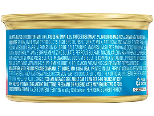 Fancy Feast Purina Creamy Delights Salmon Feast with a Touch of Real Milk (24-CANS NET WT 3 OZ Each)