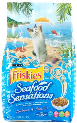 Friskies Dry Cat Food, Seafood Sensations, 50.4 Ounce Bag