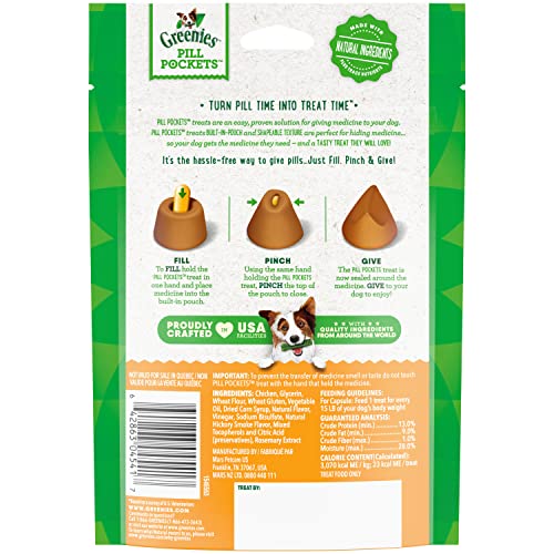 GREENIES PILL POCKETS Treats for Dogs Chicken Flavor - Capsule Size 7.9 oz. 30 Treats