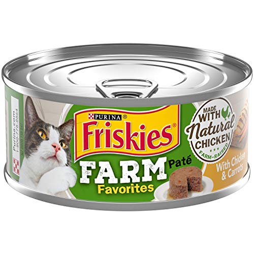 Friskies Pack of 12-5.5 OZ CANS Farm Favorites Pate` with Natural Chicken & Carrots (12) Cans