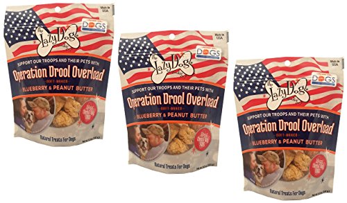 The Lazy Dog Cookie Co... Operation Drool Overload Blueberry & Peanut Butter Dog Treat - 5oz Safety Sealed 3 Pack