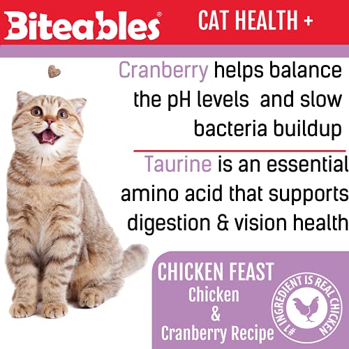 Get Naked Biteables Natural Soft Treats for Cats, Cat Health Plus, Chicken Feast Recipe, 3 oz, 1 Pouch