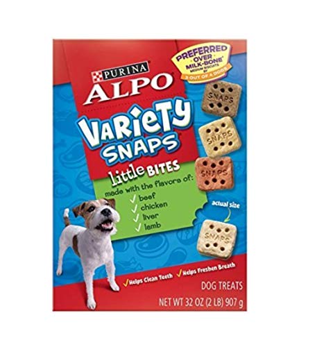 Purina ALPO Variety Snaps Little Bites Dog Treats with Beef, Chicken, Liver & Lamb Flavors (1 Pack - 32 oz.)