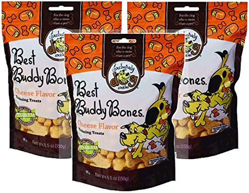 Exclusively Pet 3 Pack of Best Buddy Bones Cheese Flavor Training Treat for Dogs, 5.5 Ounces Per Pack