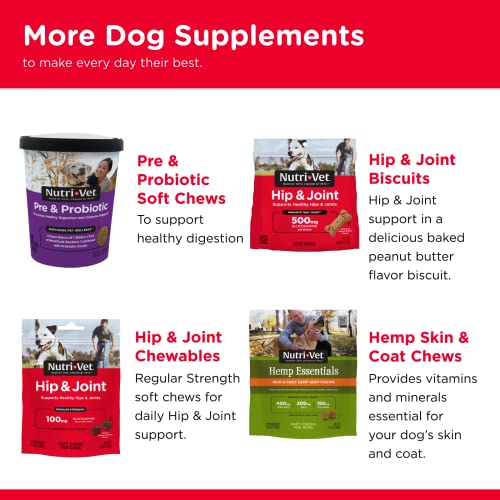 Nutri-Vet Hip & Joint Chewable Dog Supplements | Formulated with Glucosamine & Chondroitin for Dogs