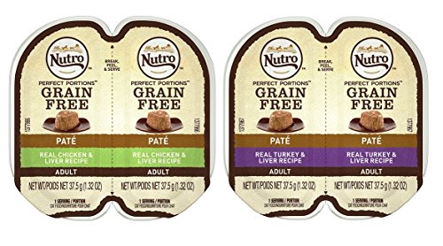 Nutro Perfect Portions Grain Free Soft Loaf Cat Food 2 Flavor 8 Can Variety Bundle, (4) each: Turkey & Liver, and Chicken & Liver - 2.6 Ounces (8 Cans Total)