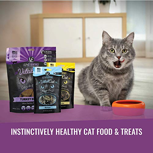 Vital Essentials Vital CAT Chicken Breast Freeze-Dried Cat Treats - All Natural Raw Treat - Made & Sourced in USA - Grain Free - 1 oz Resealable Pouch - 3 Pack