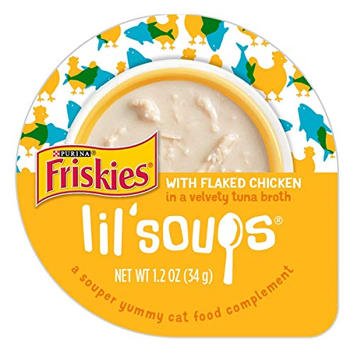 Purina 050568 1.2 oz Friskies Lil Soups with Flaked Chicken in a Velvety Tuna Broth44; Case of 8