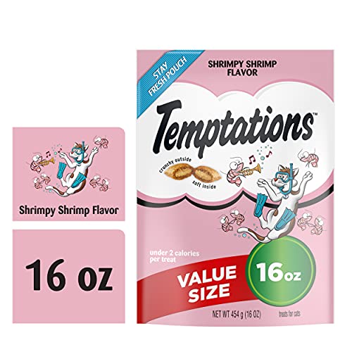 TEMPTATIONS Classic Crunchy and Soft Cat Treats, 16 oz. Tub