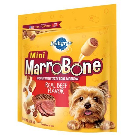 PEDIGREE MARROBONE Real Beef Flavor Toy/Small Snacks for Dogs 15 Ounces (2 Pack)