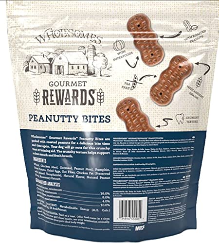 SPORTMiX SportMix Wholesomes Gourmet Rewards Peanutty Bites Dog Biscuits, 3Lb. Bag, 2100364
