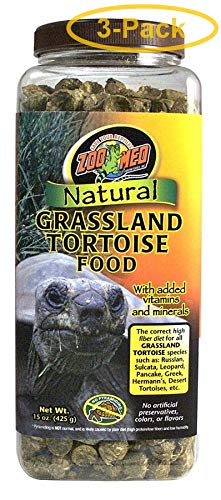 Zoo Med Natural Grassland Tortoise Food 15 oz - Pack of 3