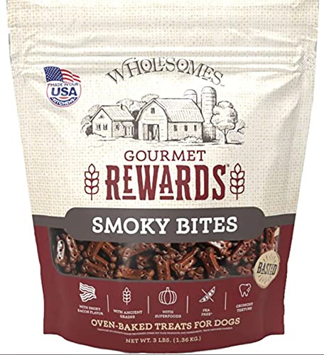 SportMix Wholesomes Rewards Gourmet Rewards Smokey Bites Dog Biscuits, 3Lb. Bag, 2100366