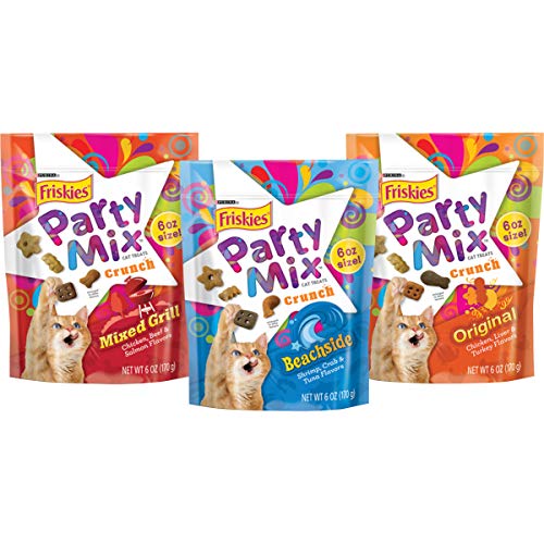 Purina Friskies Cat Treats Variety Pack, Party Mix Crunch Greatest Hits - 3 ct. Boxes