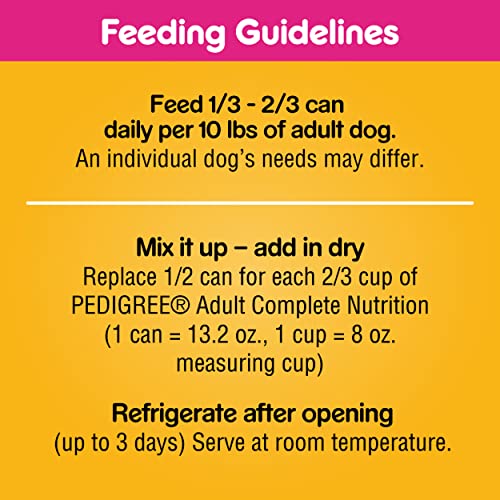 Pedigree Chopped Ground Dinner Wet Dog Food, 22 oz. Cans (Pack of 12)