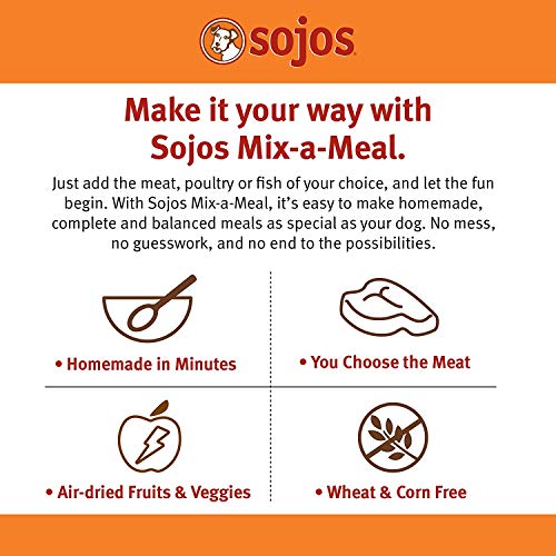 SOJOS 2 Pack of Chicken Complete Raw Freeze-Dried Dog Food, 7 Pounds Each, Grain- and Gluten-Free