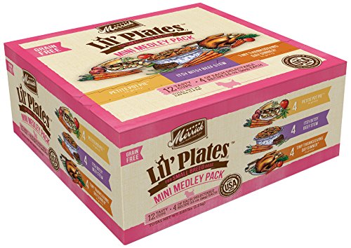 Merrick Grain Free Small Dog All Life Stages Lil Plates Wet Dog Food Tubs, 3.5 oz Tub, Case of 12