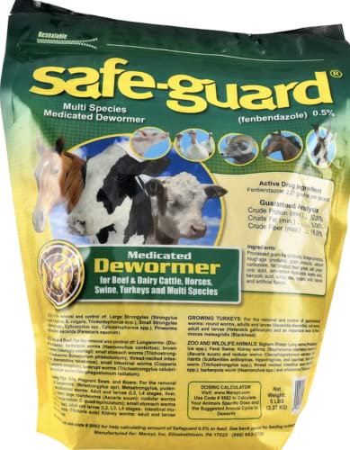 Safe-Guard 0.5% Pellets 1 lb Bag for Use in Horses, Swine, Cows, Zoo and Wildlife Animals