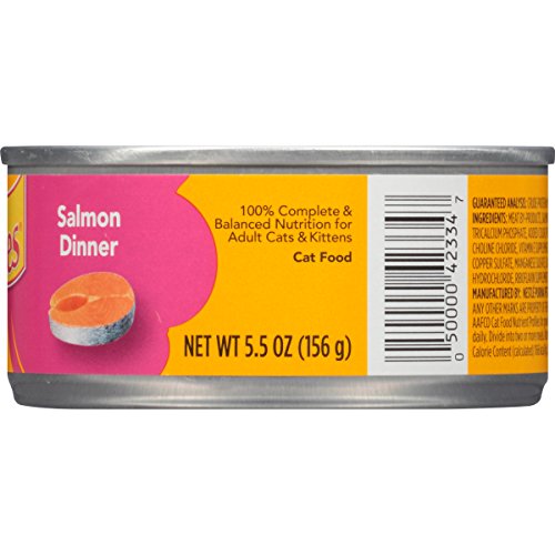 Friskies Classic Pate Salmon Dinner Canned Cat Food 24 - 5.5oz Cans